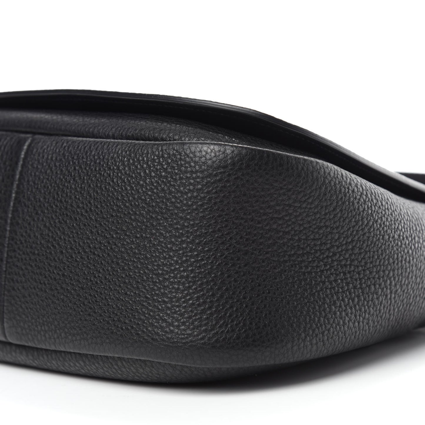 Vitello Daino Soft Shoulder Flap Bag Black