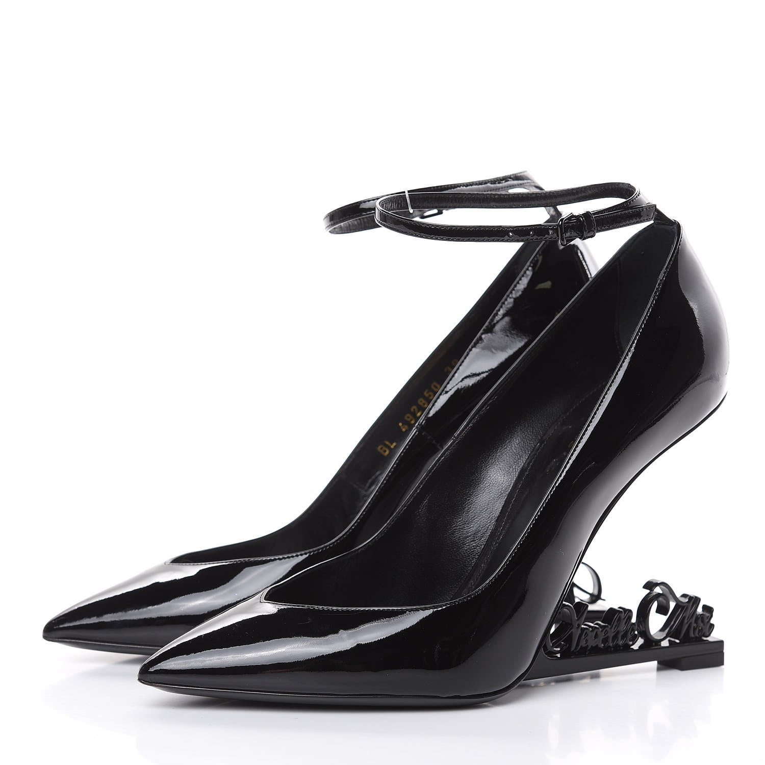 Saint Laurent Patent Opyum Appelle Moi Ankle Strap Pump 39 Black 3 of 10