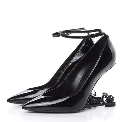 Saint Laurent Patent Opyum Appelle Moi Ankle Strap Pump 39 Black 3 of 10