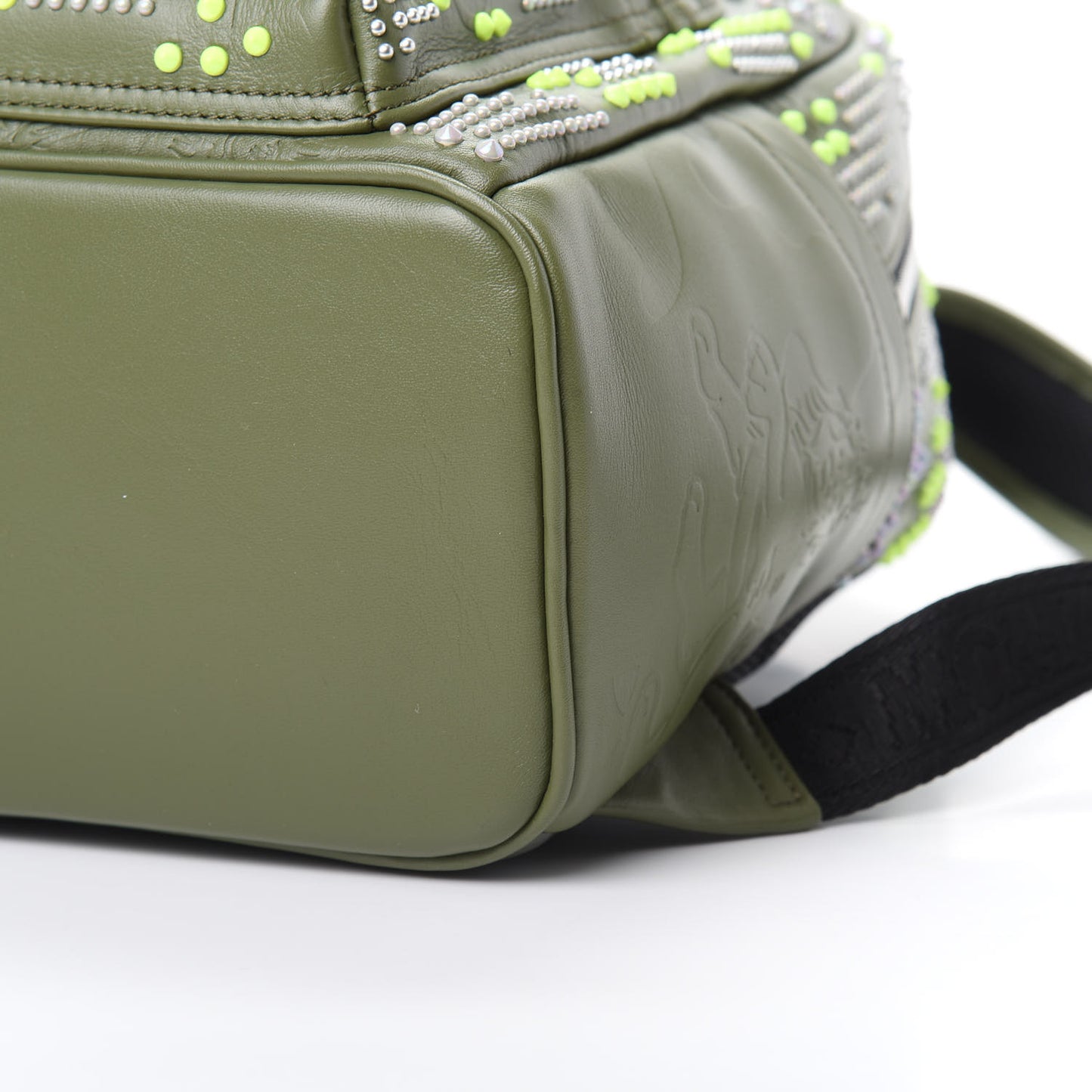 Smooth Calfskin Studded Small Lion Camo Stark Backpack Winter Moss
