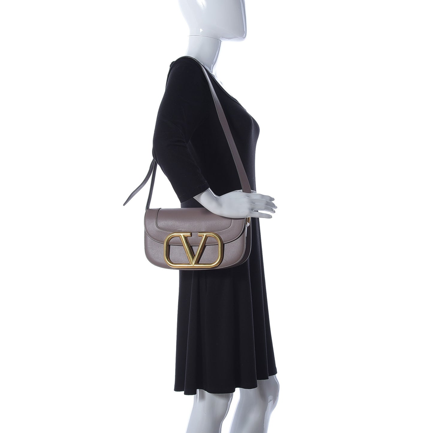 Calfskin Supervee Shoulder Bag Clay