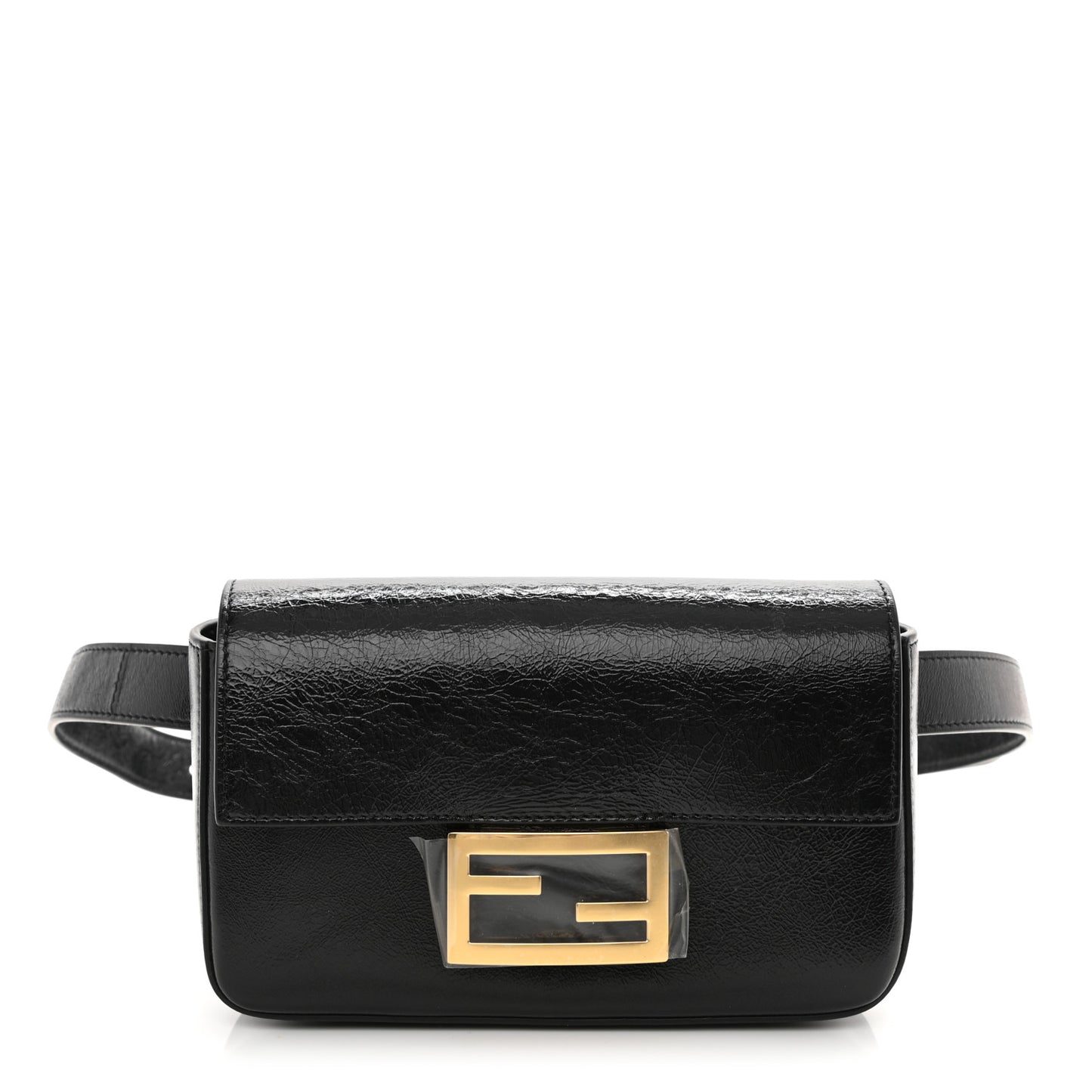 Agnello Old Shine Hip Belt Baguette Bag Black