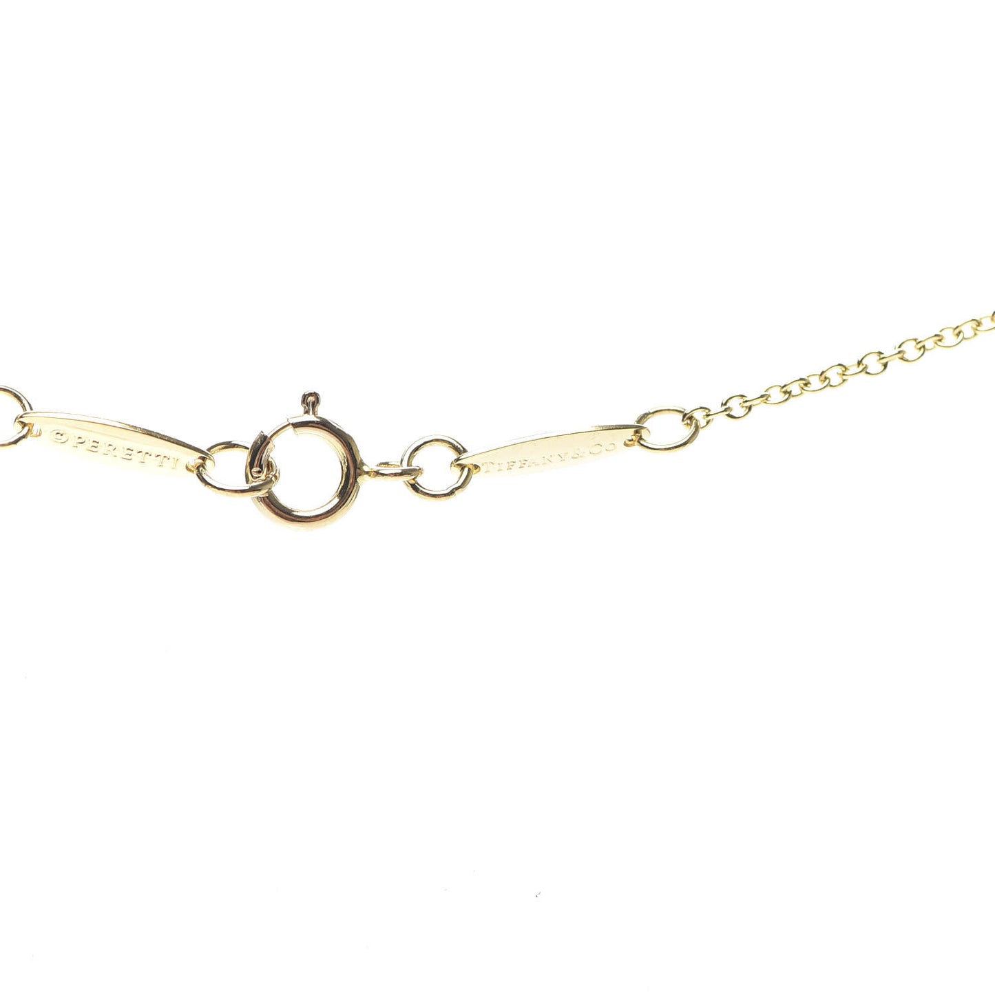 18K Yellow Gold Diamond .17ct Elsa Peretti Diamonds by the Yard Heart Pendant Necklace