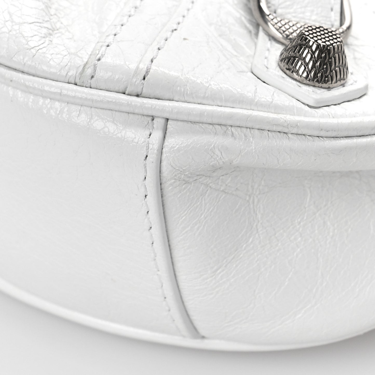 Agneau Arena Le Cagole Shoulder Bag XS Optic White