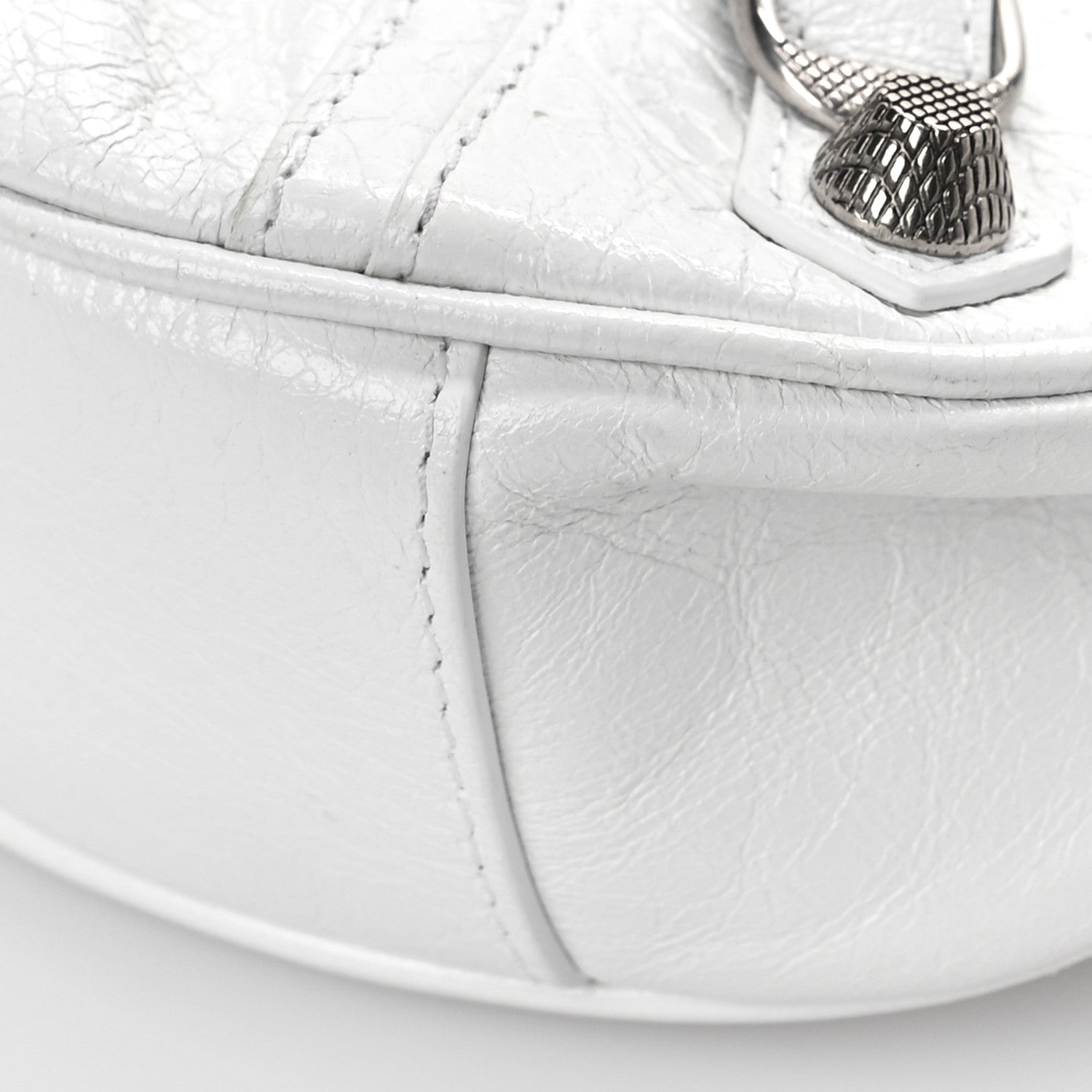 Balenciaga Agneau Arena Le Cagole Shoulder Bag XS Optic White 10 of 12