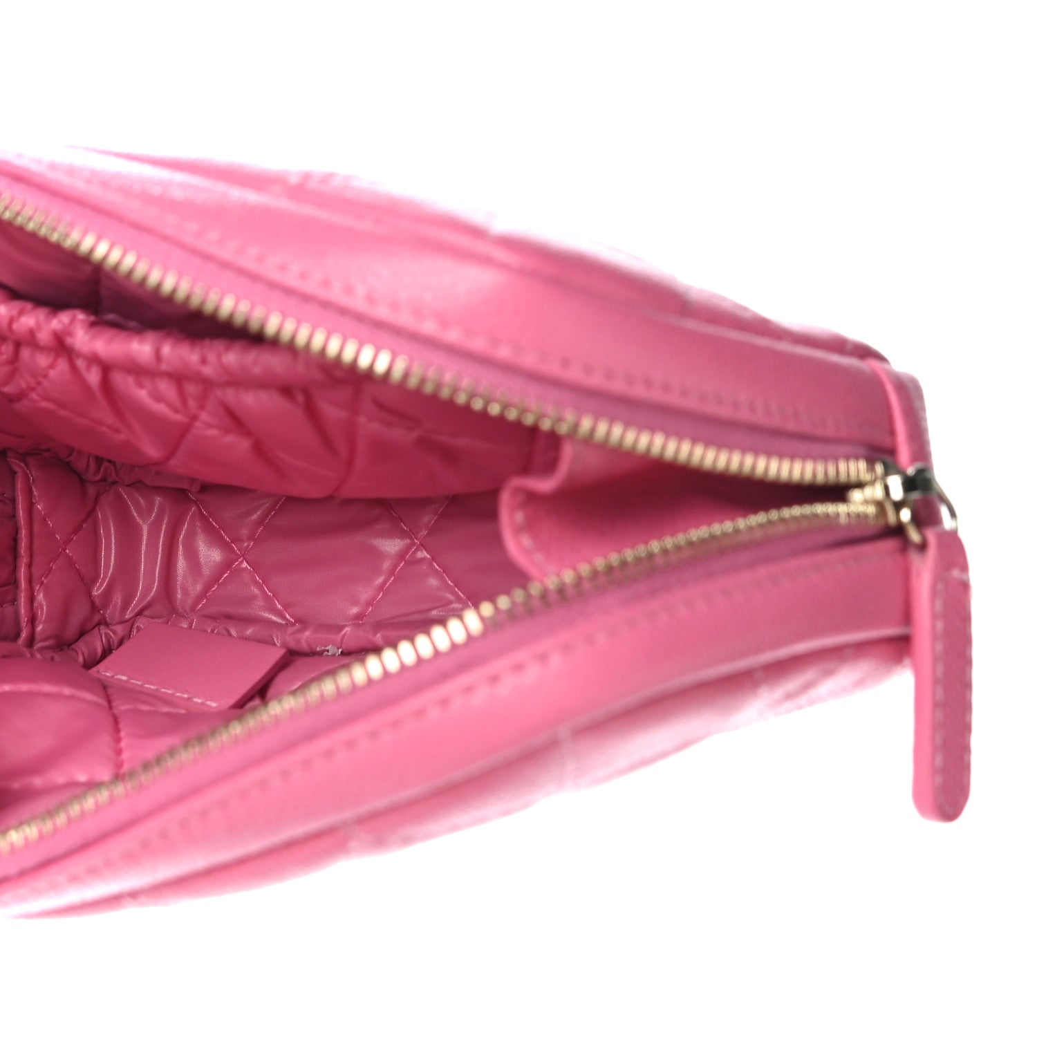 Chanel Caviar Quilted Small Curvy Pouch Cosmetic Case Pink 5 of 11