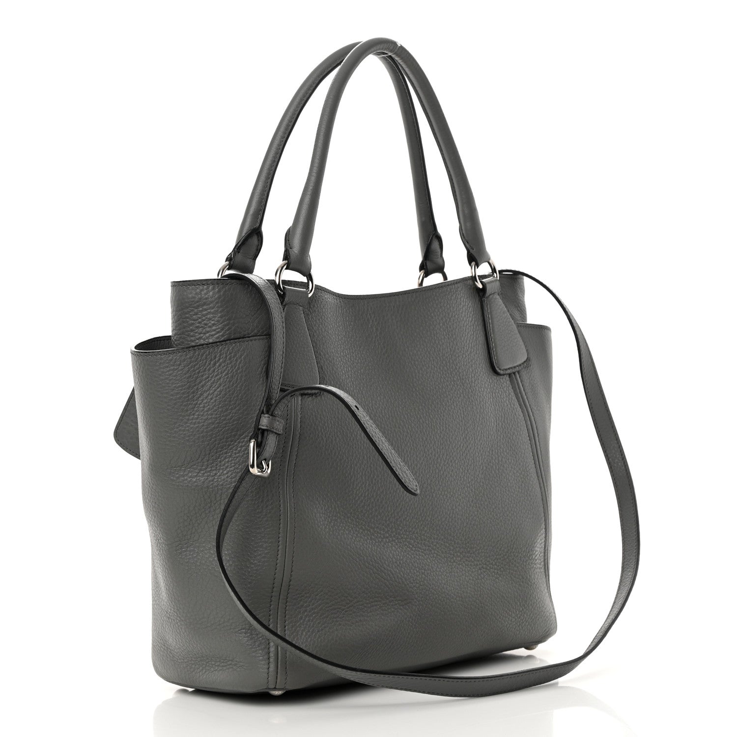 Prada Vitello Daino Side Pocket Tote Marmo 3 of 18