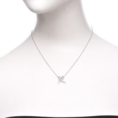Tiffany 18K White Gold Diamond Paloma Picasso Small Signature X Pendant Necklace 2 of 7