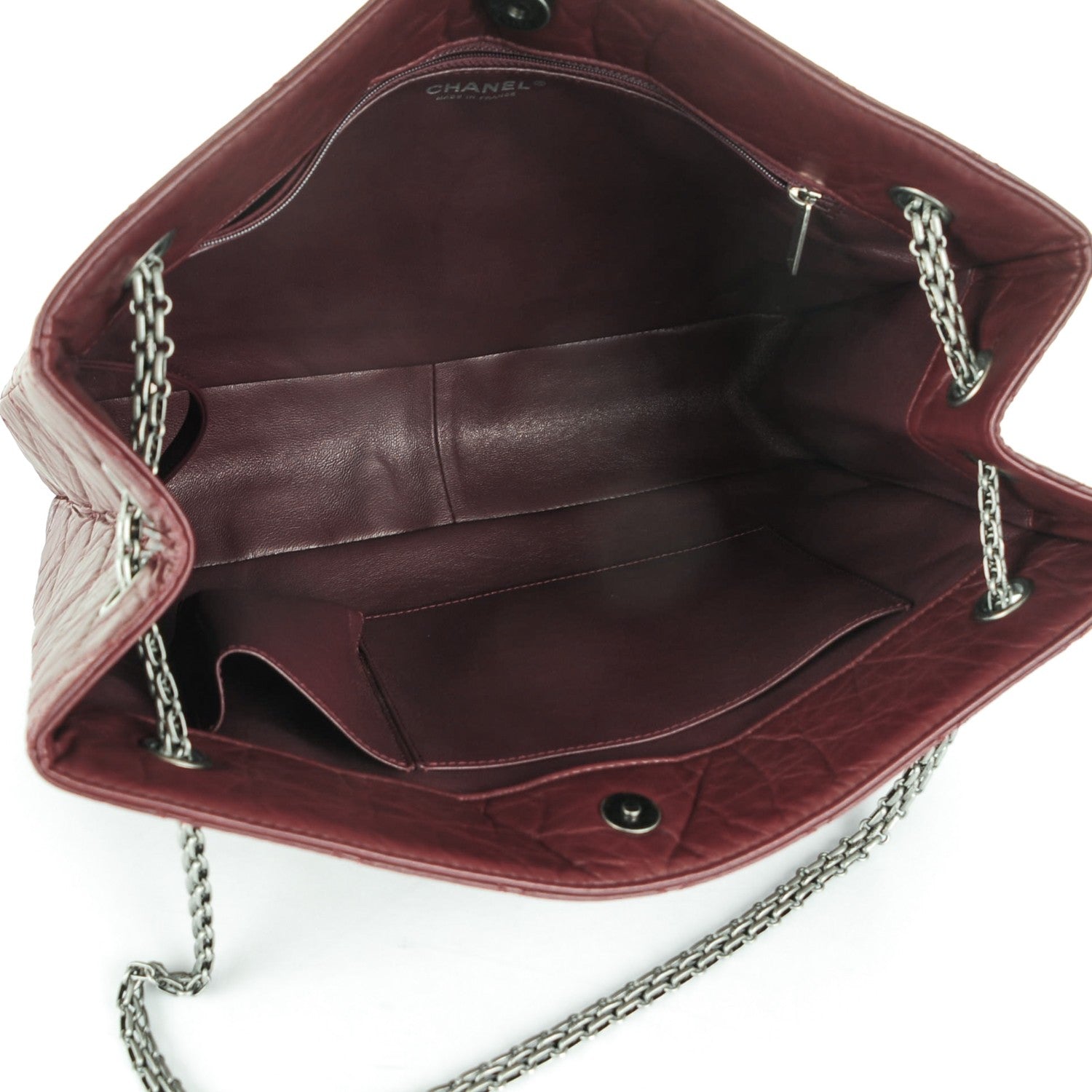 Chanel Aged Calfskin Quilted Reissue 2.55 Tote Bordeaux 5 of 8
