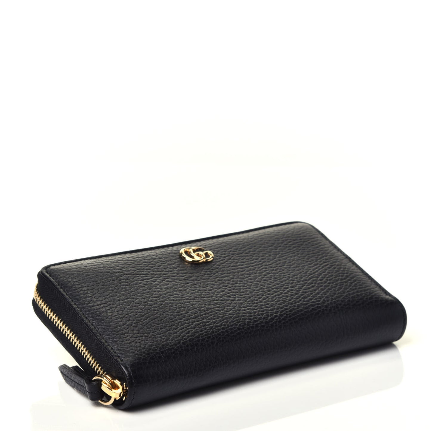 Dollar Calfskin GG Marmont Zip Around Wallet Black