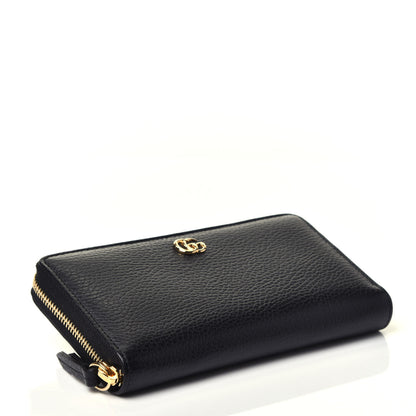 Gucci Dollar Calfskin GG Marmont Zip Around Wallet Black 4 of 7