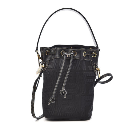 Fendi Canvas Vitello King F is Fendi FF Embroidered Mini Mon Tresor Bucket Bag Black 1 of 10