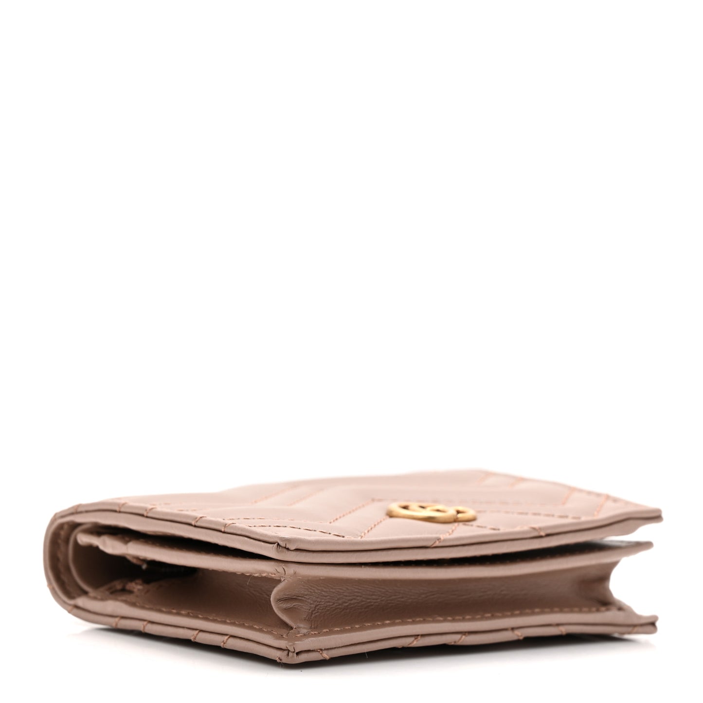 Calfskin Matelasse GG Marmont Card Case Wallet Porcelain Rose