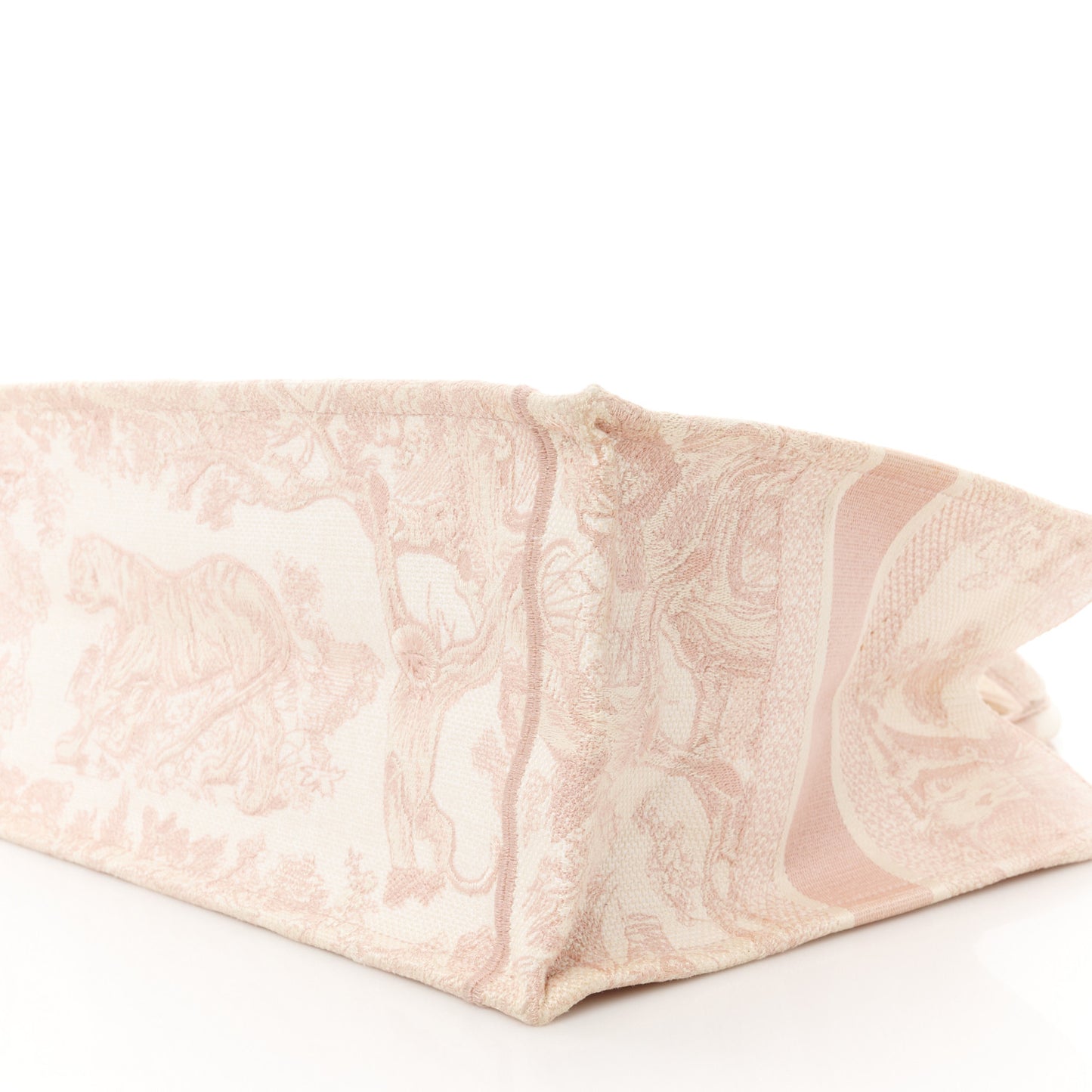 Canvas Embroidered Medium Dioriviera Toile De Jouy Book Tote Rose