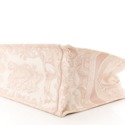 Christian Dior Canvas Embroidered Medium Dioriviera Toile De Jouy Book Tote Rose 10 of 10