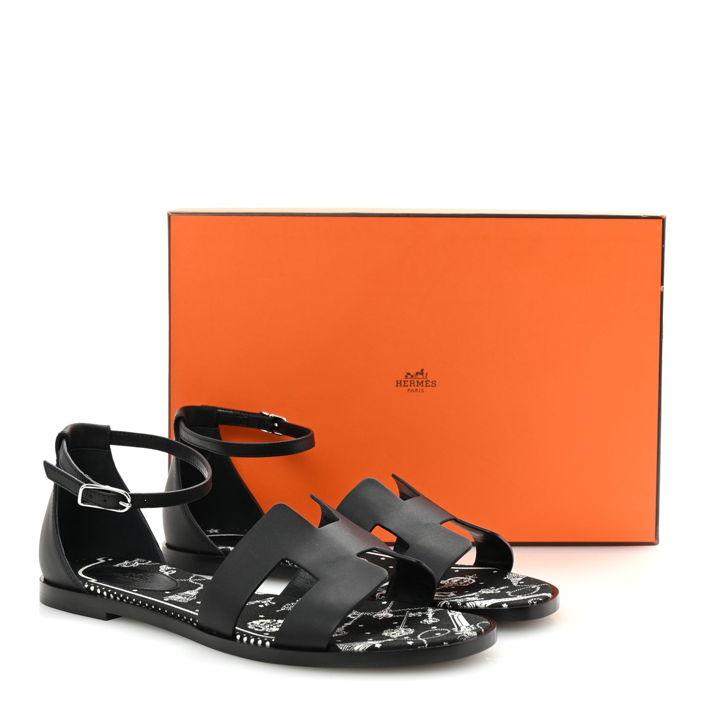 Calfskin Santorini Sandals 38 Black