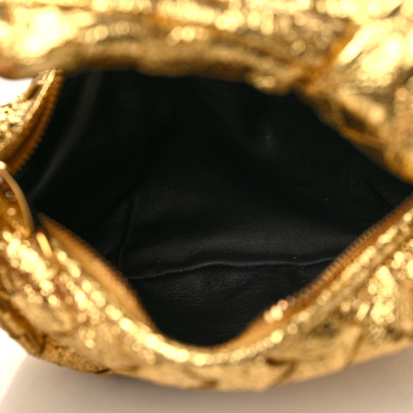 Metallic Nappa Intrecciato Mini Jodie Gold