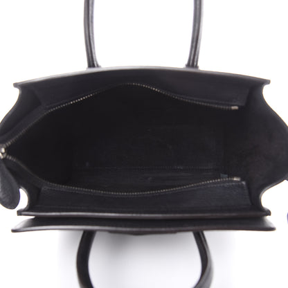 Celine Drummed Calfskin Nano Luggage Black 5 of 13