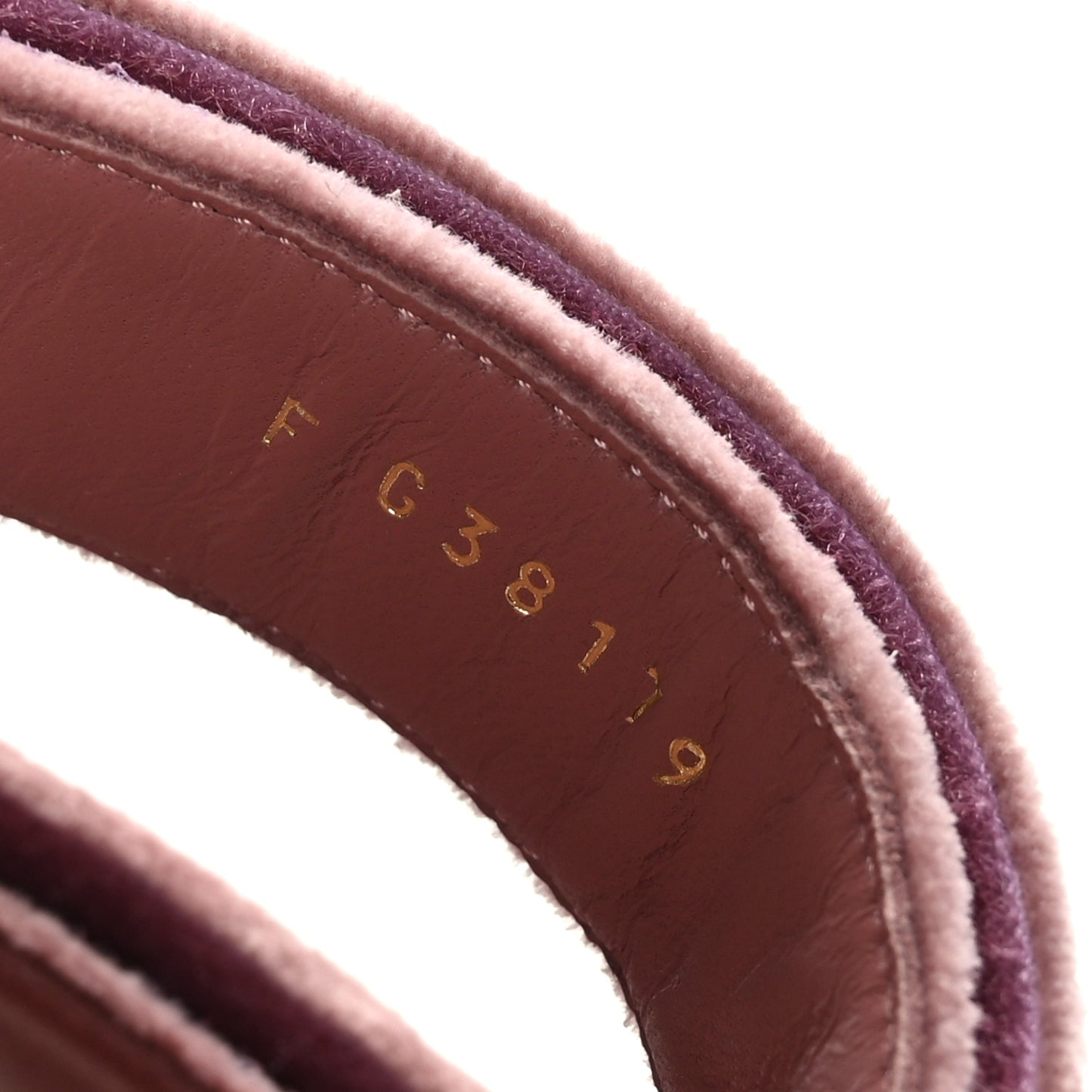Velvet Elastic Flat Mules 38 Dark Pink