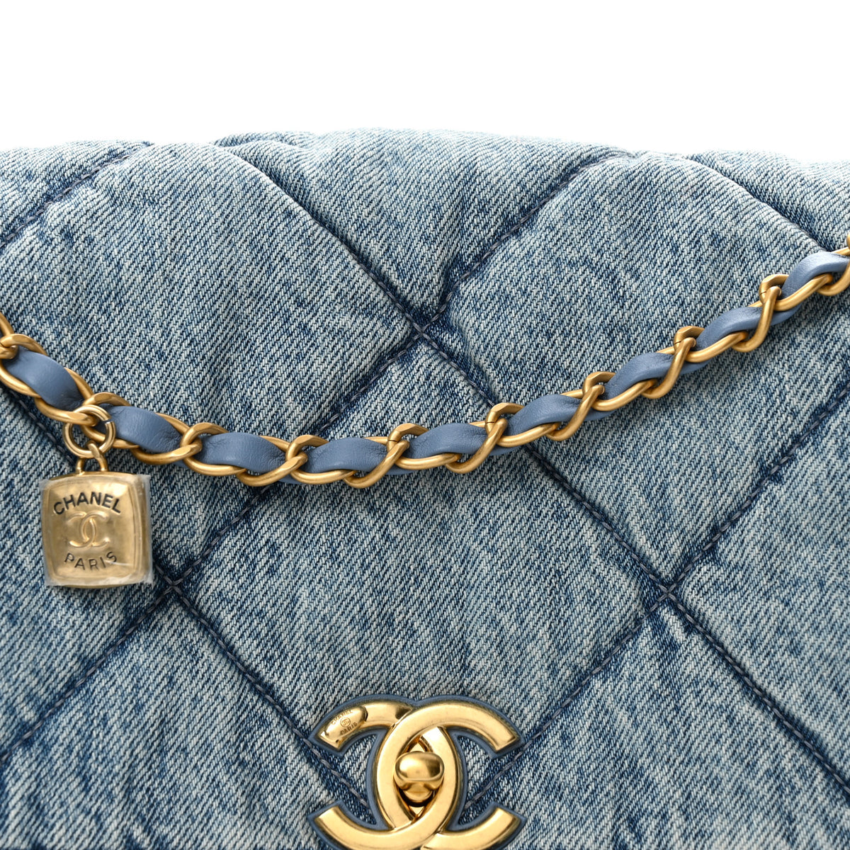 Chanel Washed Denim Quilted Flap Bag Blue 8 of 10