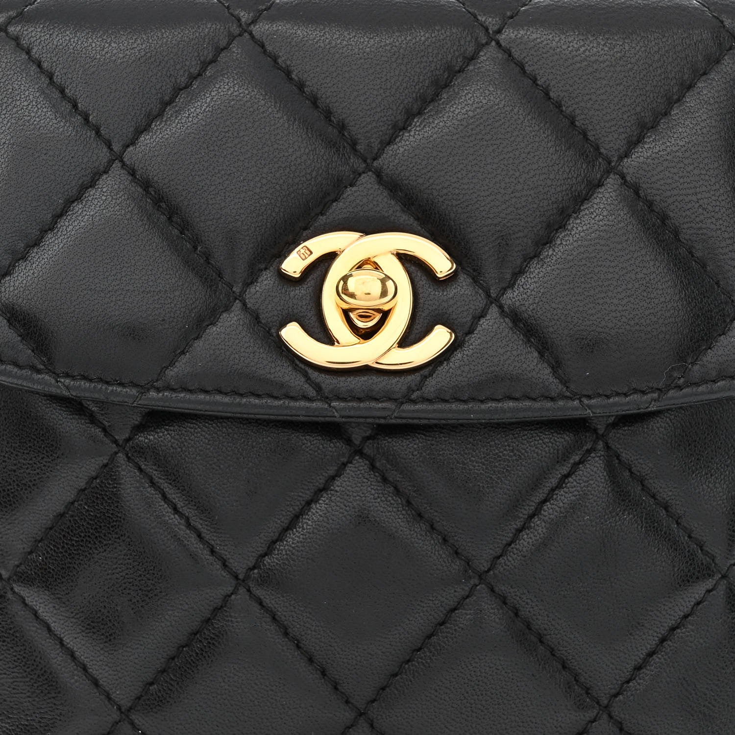 Chanel Lambskin Quilted Mini Flap Waist Belt Bag Black 9 of 11