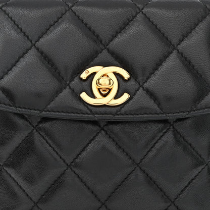 Chanel Lambskin Quilted Mini Flap Waist Belt Bag Black 9 of 11
