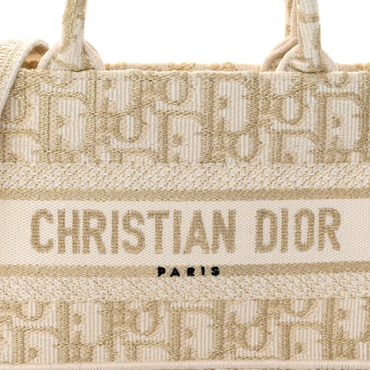 Christian Dior Oblique Mini Book Tote With Strap Gold Multicolor 7 of 9