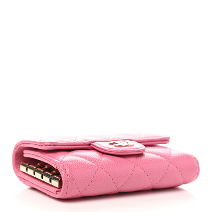 Chanel Caviar Quilted Classic 4 Key Holder Wallet Pink 4 of 12