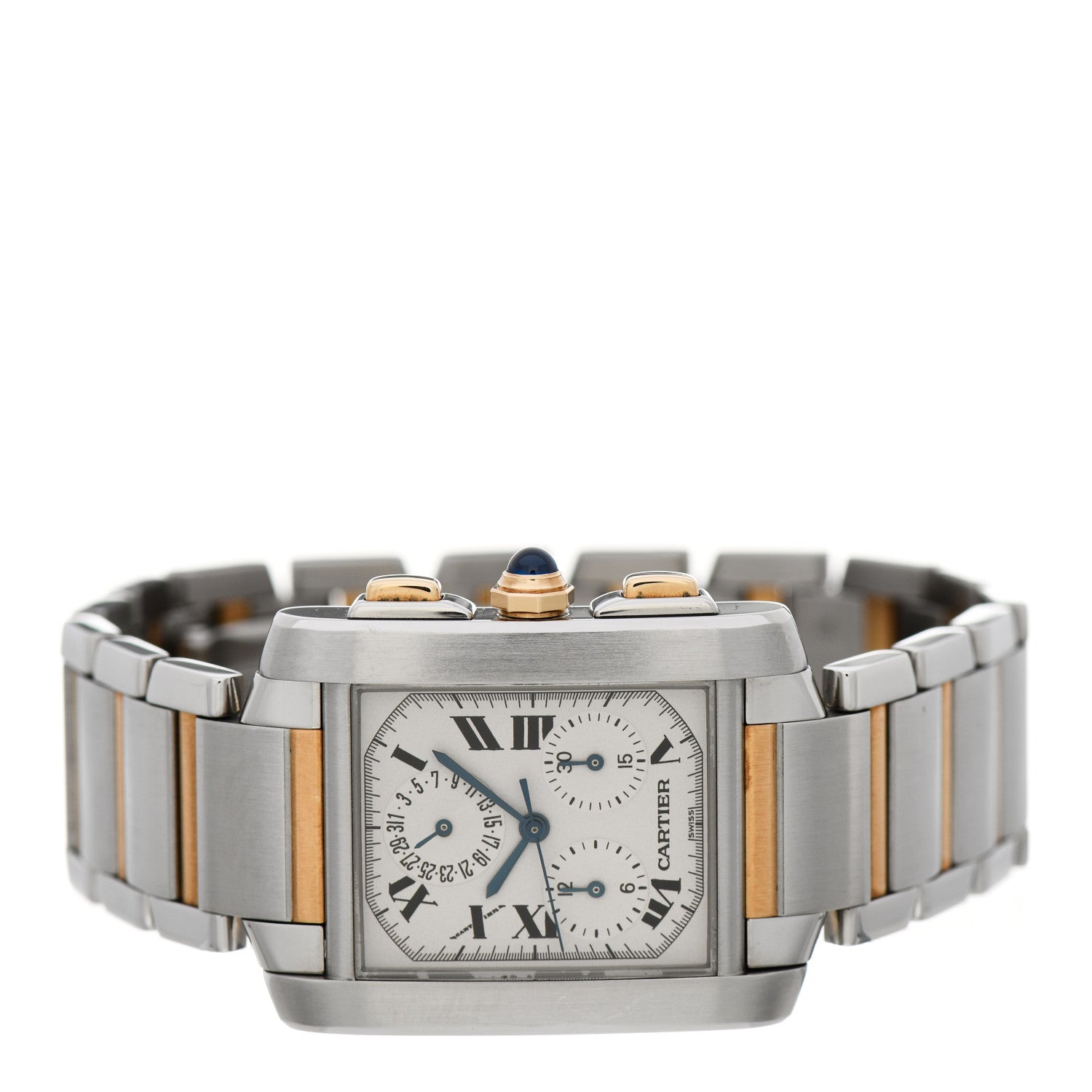 Cartier Stainless Steel 18K Yellow Gold 28mm Tank Francaise Chrono Reflex Quartz Watch 2 of 4