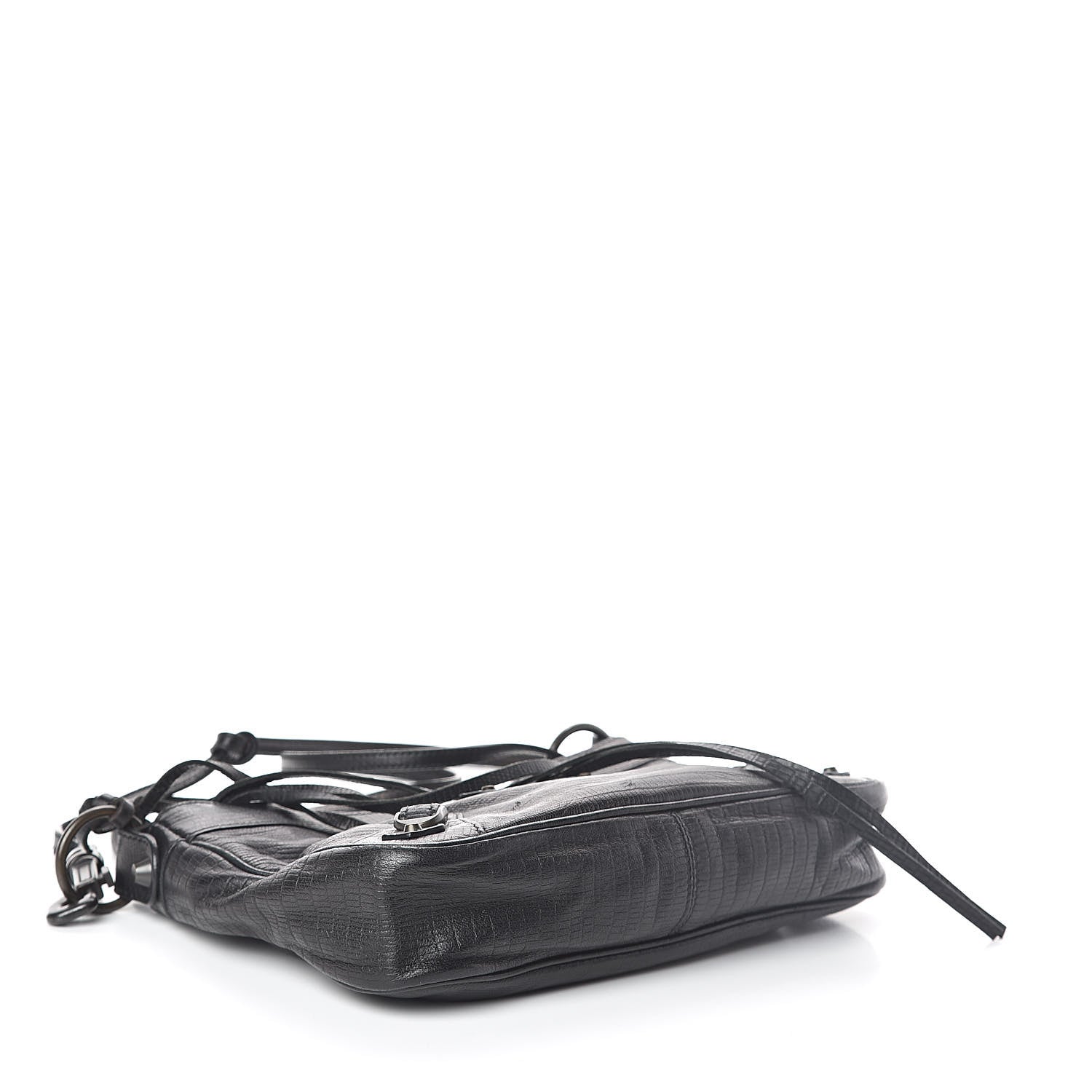 Balenciaga Agneau Classic Hardware Lizard Embossed Hip Black 4 of 10