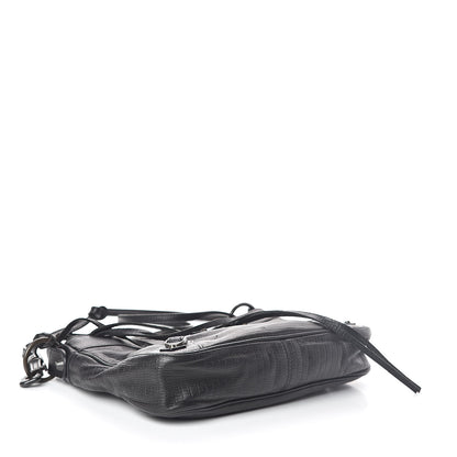 Balenciaga Agneau Classic Hardware Lizard Embossed Hip Black 4 of 10