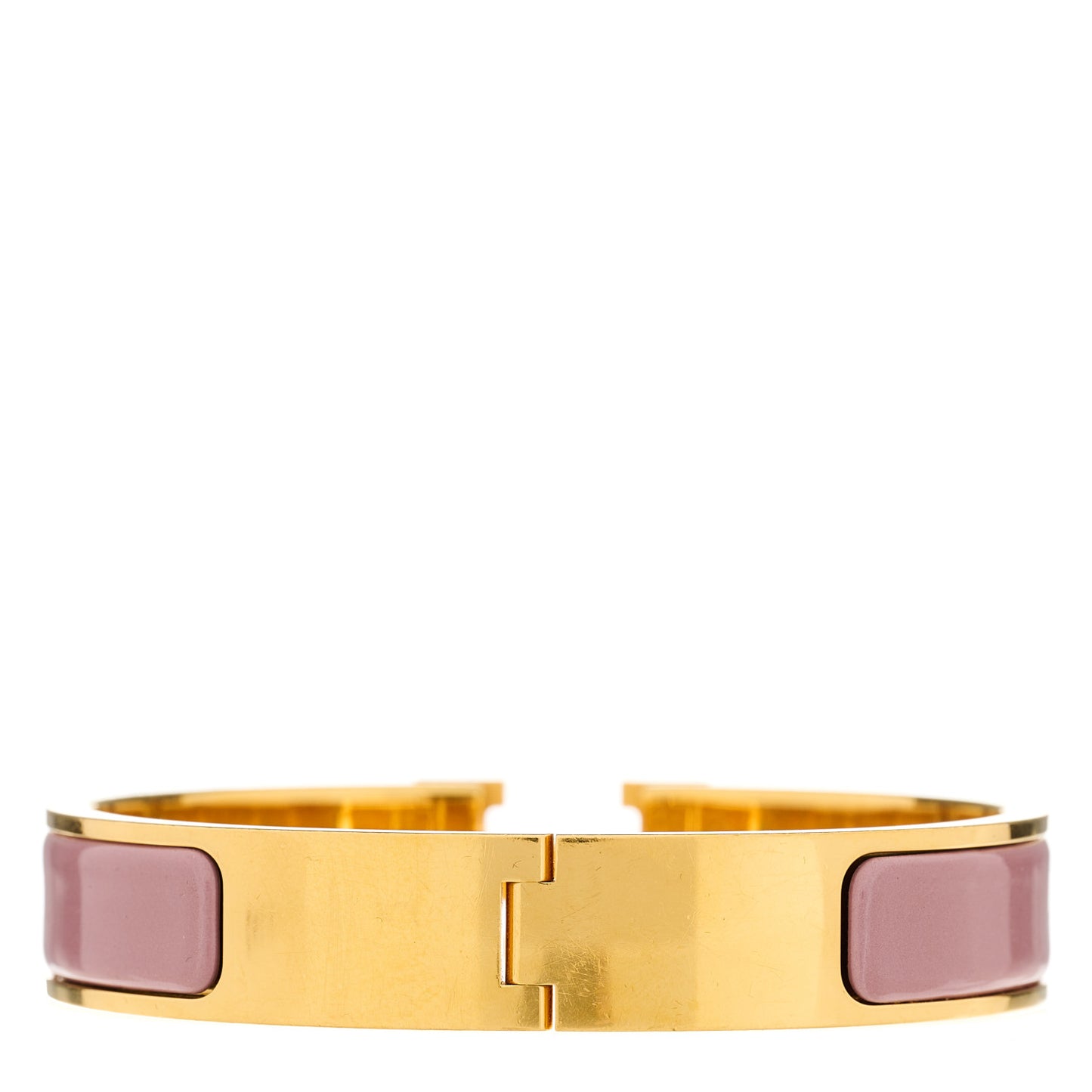 Enamel Narrow Clic Clac H Bracelet PM Marron Glace