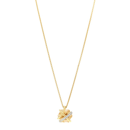 David Yurman 18K Yellow White Gold Diamond Champagne Citrine 10mm Cable Wrap Necklace 1 of 4
