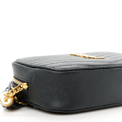 Saint Laurent Grain De Poudre Matelasse Monogram Mini Lou Camera Bag Black 9 of 11