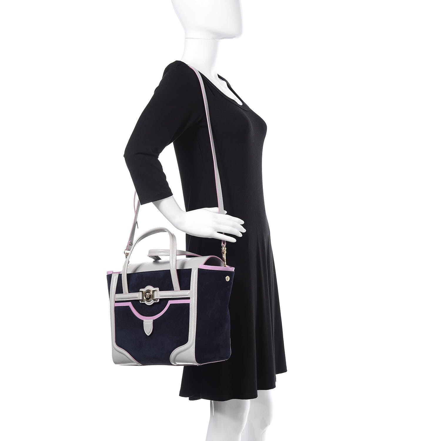 Versace Suede Nappa Goatskin Signature Bag Multicolor 2 of 12