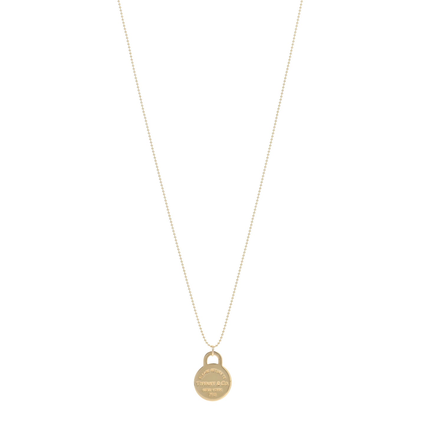 18K Yellow Gold Return to Tiffany Round Charm Necklace