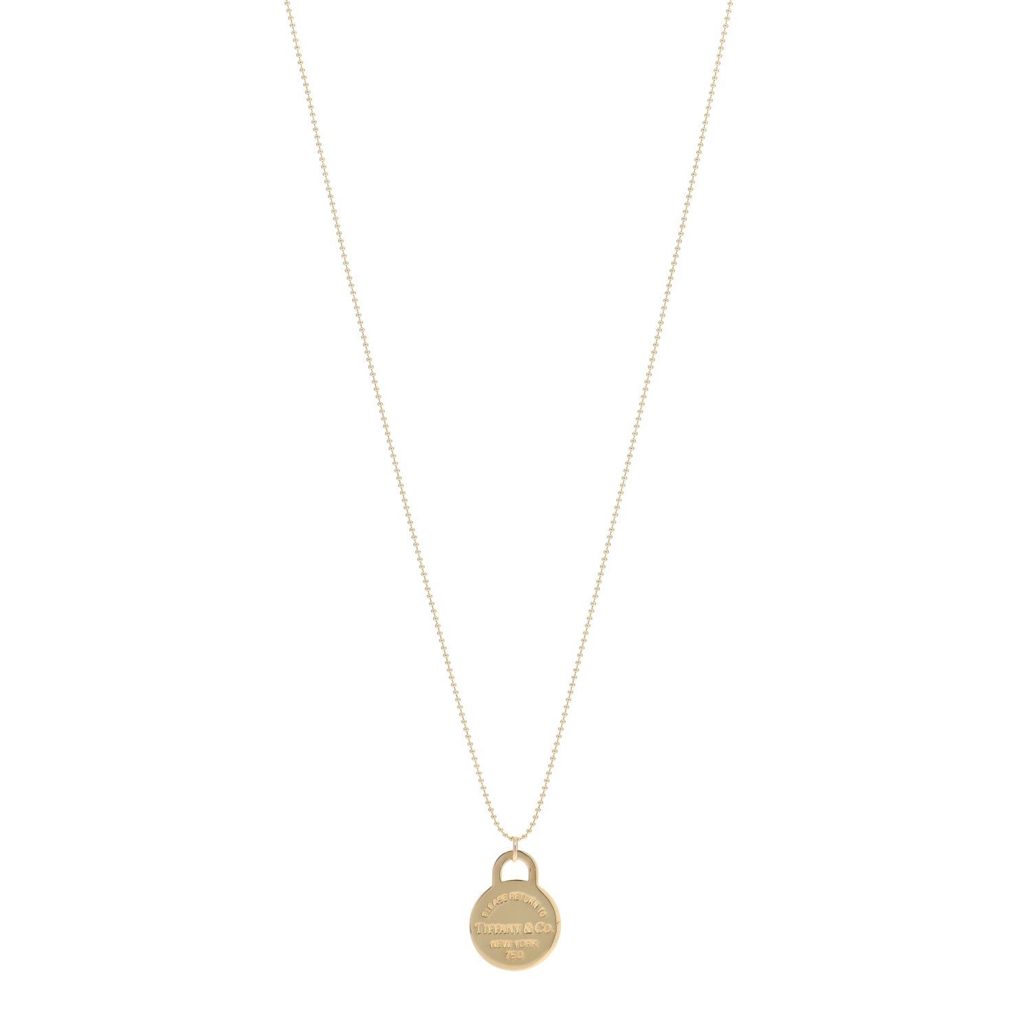 Tiffany 18K Yellow Gold Return to Tiffany Round Charm Necklace 1 of 4