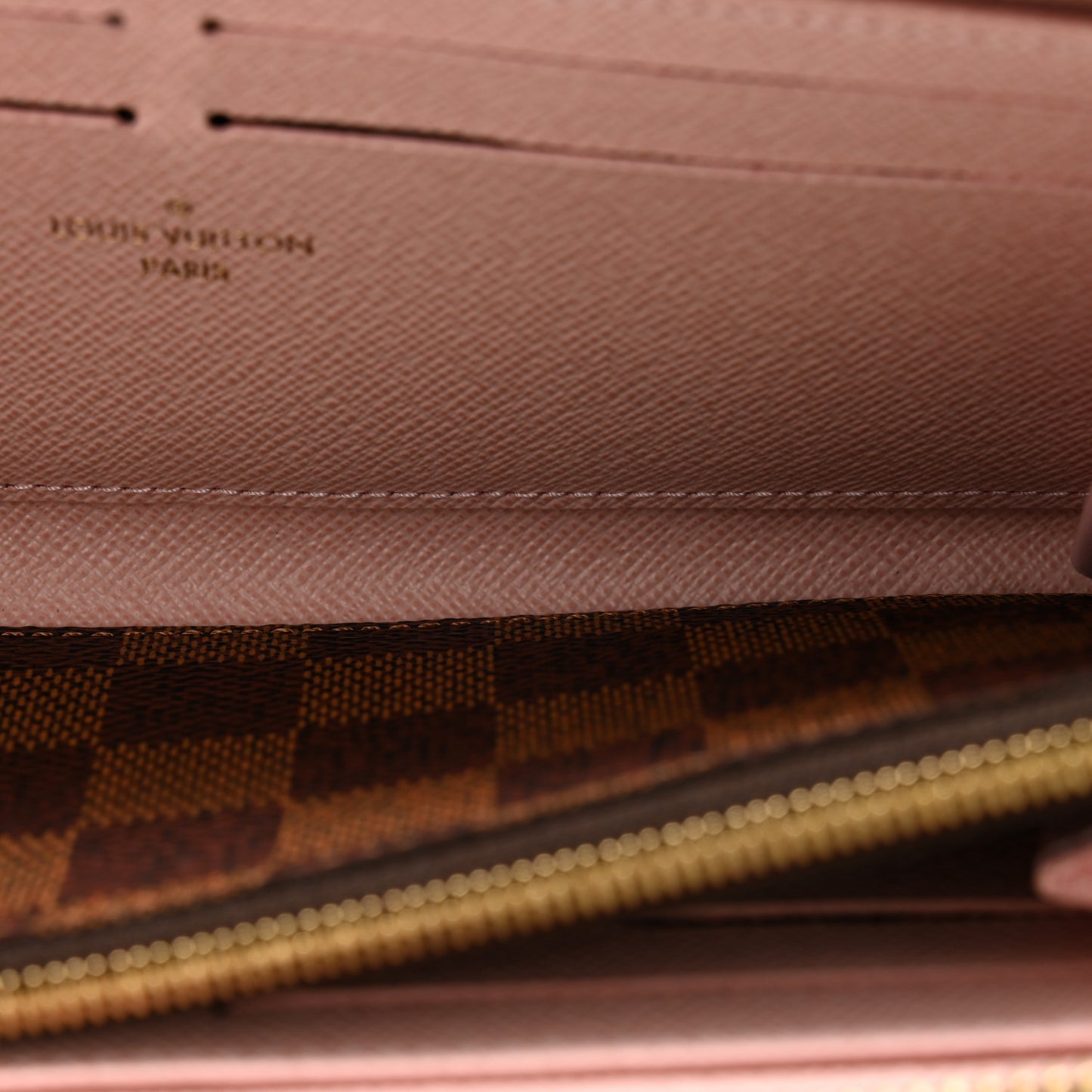 Damier Ebene Clemence Wallet Rose Ballerine