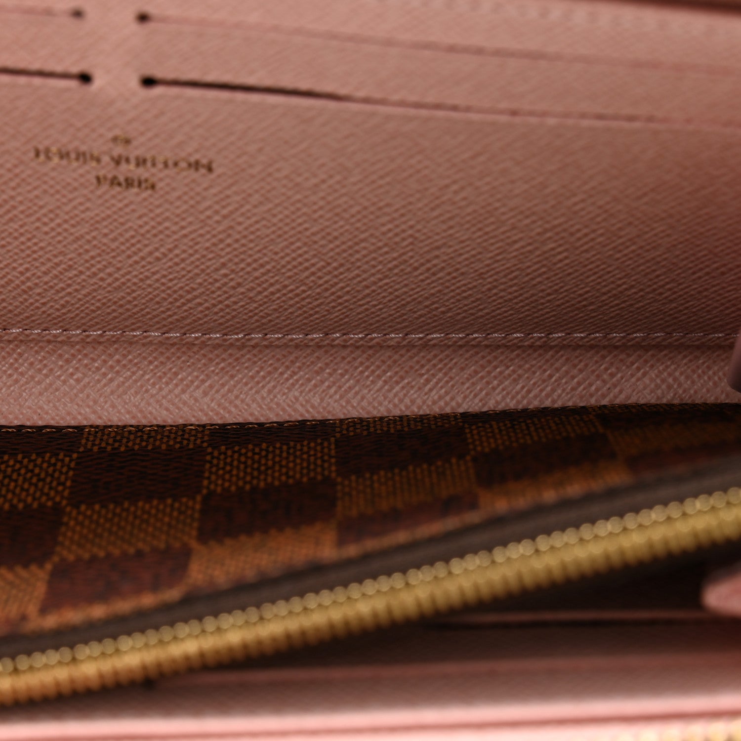Louis Vuitton Damier Ebene Clemence Wallet Rose Ballerine 6 of 11
