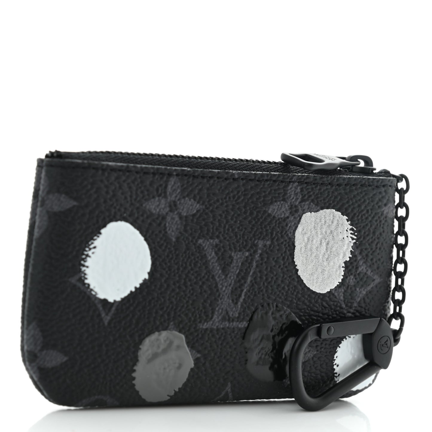 LV X YK Monogram Eclipse Key Pouch Black Silver