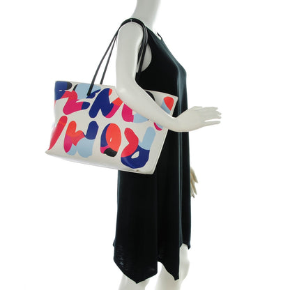 Fendi Vitello Elite Roma Print Signature Roll Tote White Multicolor 2 of 12