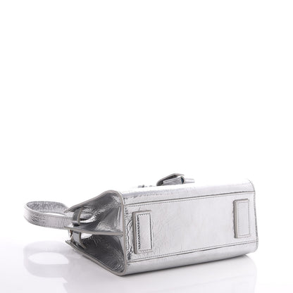 Saint Laurent Metallic Crinkled Calfskin Nano Supple Sac De Jour Silver 4 of 7
