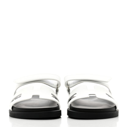 Hermes Calfskin Womens Chypre Sandals 36.5 White 2 of 9
