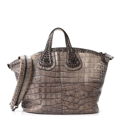 Givenchy Calfskin Crocodile Embossed Medium Nightingale Brown 1 of 10