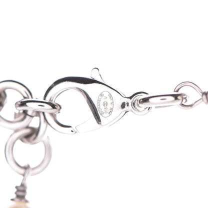Chanel Crystal Pearl CC Long Necklace Silver 5 of 7
