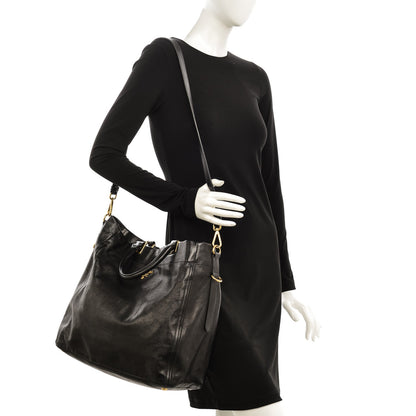 Prada Glace Calf Shopping Tote Nero Black 2 of 7