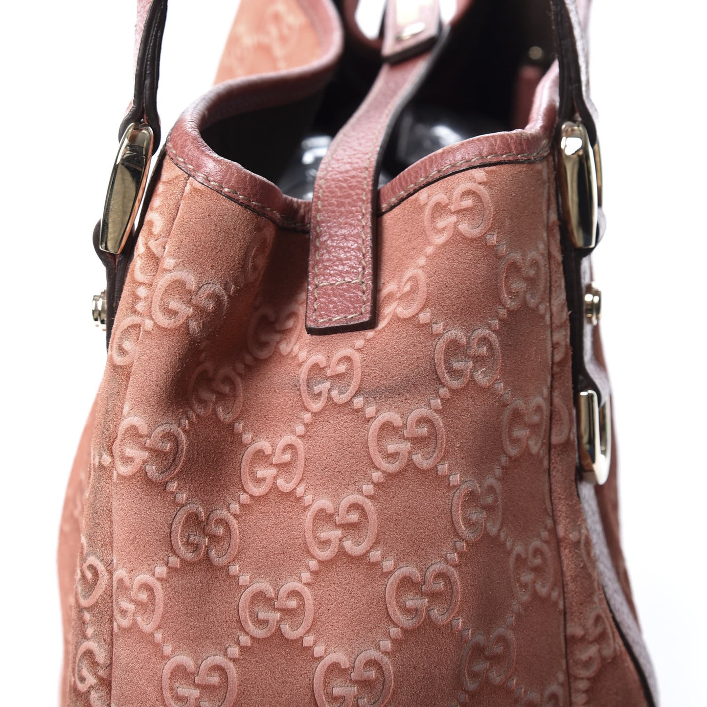 Suede Guccissima Medium Abbey Shoulder Bag Pink