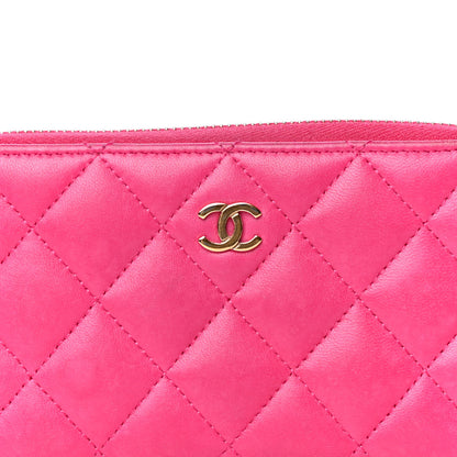 Chanel Lambskin Quilted Small Zip Around Wallet Pink 10 of 14