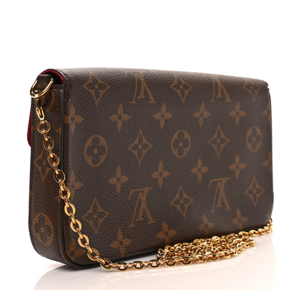 Louis Vuitton Monogram Pochette Felicie Chain Wallet Fuchsia 3 of 8
