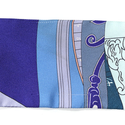 Hermes Silk Astrologie Nouvelle Twilly Ultraviolet Bleu Corail 5 of 8